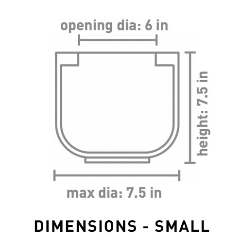 Cross sectional dimensions of small size Pheonix ceramic planter