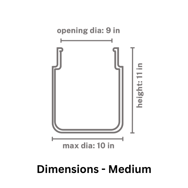 Cross Sectional Dimensions of Medium Size Blushing Sun Ceramic Planter .