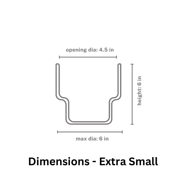 Cross Sectional dimensions of Extra Small size Forms of love Ceramic Planter.