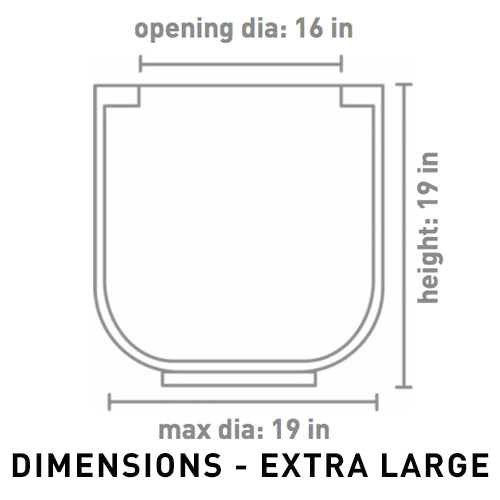 Cross Sectional dimensions of Extra Large size Pheonix Ceramic planter 